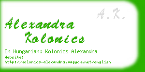 alexandra kolonics business card